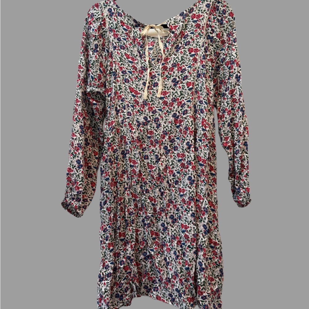 Kori Americana Romantic Floral Balloon Sleeve CottageCore Babydoll Mini Dress